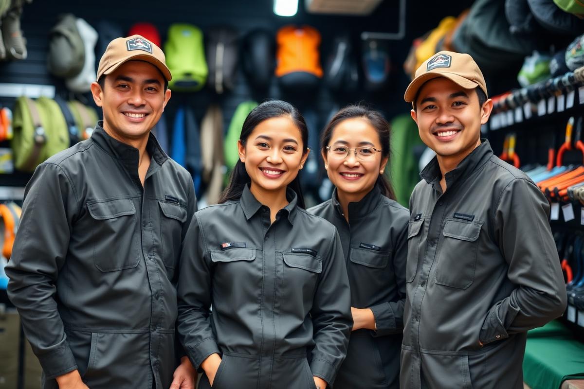 ทีมงานร้านอุปกรณ์แคมป์ปิ้งของบริษัท ไทย เอาท์ดอร์ สปอร์ต จำกัด